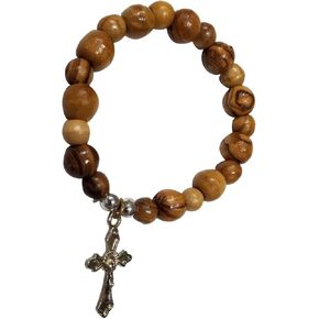 LION OF JUDAH MARKET Olive Wood Jerusalem Rosary Bracelets from The Holy Land with Silver Crucifix in Kuwait