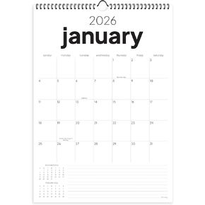 2026 Calendar, 12 Months, January to December, 17" x 12", Large Wall Calendar 2026 with Hanger, Calendar 2026 for Wall, 2026 Calendar Planner, Thick Paper, Spiral Binding, Simple and Aesthetic Design. in Kuwait
