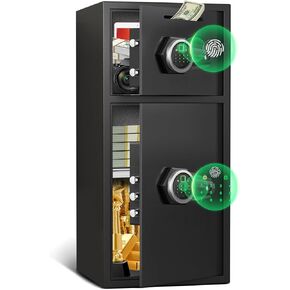صندوق أمان كبير بباب مزدوج مقاوم للحريق ومقاوم للماء، آمن للأمان بطول 6.0 قدم مكعب مع ضوء LED ونظام إنذار مزدوج، ولوحة مفاتيح رقمية للخزائن المنزلية ووظيفة كتم الصوت، وصندوق قفل أمان للأموال والأشياء الثمينة in Kuwait