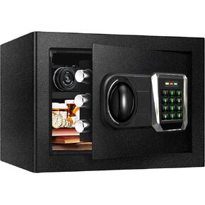 صندوق آمن مقاوم للحريق للاستخدام المنزلي، صندوق قفل أمان شخصي صغير بحجم 1.3 قدم مكعب مع ضوء مستشعر LED وشحن خارجي من النوع C لمستندات المجوهرات والأموال in Kuwait