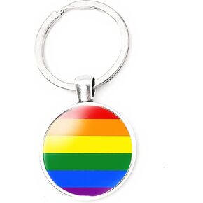 Gay Pride Keychain LGBTQ Keyring Bisexual Transgender Lesbian Rainbow Keychain Gift for Friends Family Lover Pride month Pride parade Valentine's Day Marriage Wedding Anniversary Engagement Birthday in Kuwait