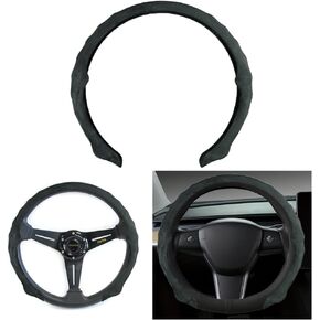 Car Steering Wheel Cover, Perforated Nappa Leather 15 Inch Vehicle Steer Wheel Protector, Non Slip Sporty Automotive Interior Protection Accessories, Universal for Sedan SUV Truck (Red) in Kuwait