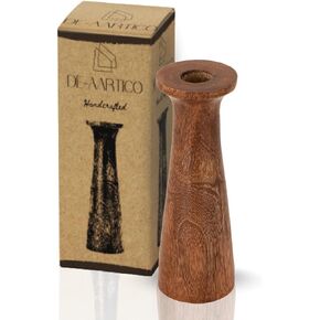 Wood Flower Vase, 7.87"H, Wooden Base Cylindrical Flower Vase, Classic Boho Rustic Style for Fireplace Bedroom Kitchen Living Room Centerpieces Office Desk in Saudi Arabia