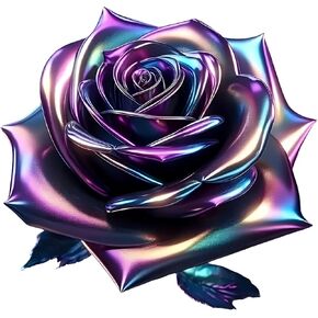 Rose Holographic Vinyl Car Decals, Waterproof Car Stickers 5.5-Inch 2-Pack, Glossy Bumper Stickers and Long-Lasting Decals for Vehicles, Laptop, Window, Fridge in Kuwait