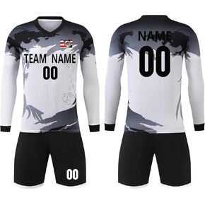 Long Sleeve Soccer Shirt Unisex Breathable Lightweight Long Sleeve Football Jersey for Adults Teens Kids in Kuwait