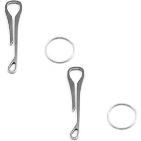 2 Pcs Keychain Pocket Clip Keyring Clasps Carabiner Stainless Steel Hanging Buckle Key Rings Holder Camping Accessories for Men Women in Kuwait