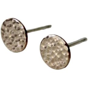 Hammered Gold Circle Earrings, Dot Stud Earrings, 8mm Yellow Gold Filled Stud Earrings, Polished Finish, Minimalist Jewelry, Round Earrings in Kuwait