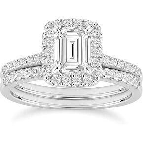 EAMTI 2CT 925 Sterling Silver Bridal Ring Sets Emerald Cut CZ Engagement Rings Vintage Promise Rings Wedding Bands for Women Size 3-12 in Kuwait