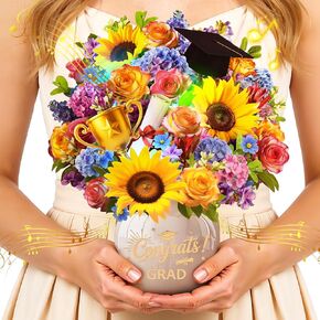 بطاقة عيد الحب المنبثقة من Venhoo، بطاقات الذكرى السنوية الموسيقية ثلاثية الأبعاد لزهرة الورد مع أضواء، بطاقة تهنئة رومانسية منبثقة لها، للأزواج والزوجة والصديقة والزوج والصديق in Kuwait