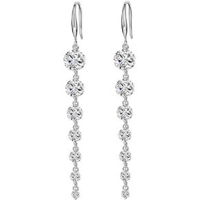 أقراط متدلية طويلة معلقة للنساء لحفلات الزفاف وحفلات العودة للوطن، هدية مجوهرات مكعبة الزركونيا لا تسبب الحساسية in Kuwait