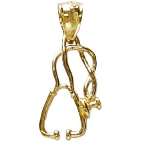 14k Yellow Gold Medical Stethoscope 3D (3 Dimensional) Pendant, Made in USA in Kuwait
