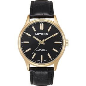 Miykon Dress Watches for Men – Classic Ultra-Thin Analog Minimalist Casual Watch with Genuine Leather Strap – Japanese Quartz, Waterproof to 100ft in Kuwait