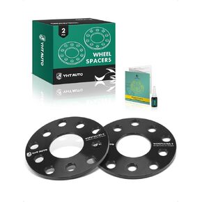 YHTAUTO 5x100mm/5x112mm Wheel Spacers 6mm w/o Bolts Fits Volkswagen Jetta, Passat, Golf, Beetle, Audi A4, A3, 57.1mm Center Bore 5 Lug 2PCS Black in Kuwait