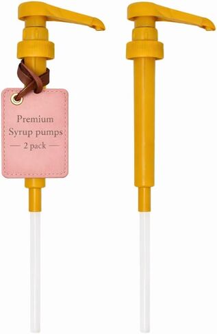 Coffee Syrup Pumps 750ml / 25.4oz Fits (Torani, Davinci, Starbucks, Jordans Skinny, Top Creamery, Allgero Syrups) Syrup Pump Dispensers (Gold - Pack of 2) in Saudi Arabia