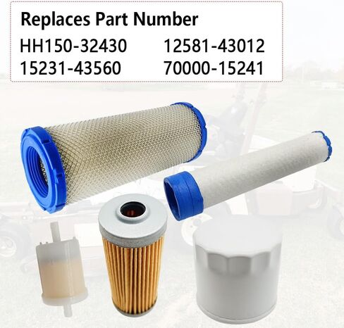 طقم فلتر صيانة مناسب لجراد 725D 725DT 725DT6 جزازة العشب الديزل بدون دوران، مجموعة فلتر تغيير الزيت استبدال HH150-32430 15231-43560 12581-43012 70000-15241، حزمة من 5 in Saudi Arabia