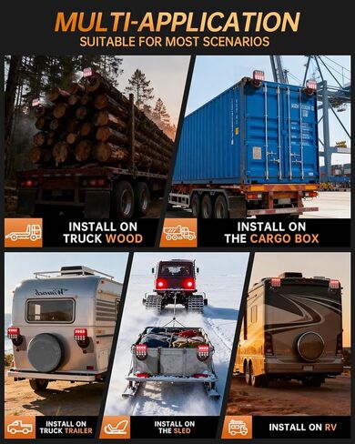 أضواء مقطورة لاسلكية، مصابيح خلفية لاسلكية مغناطيسية USB-C قابلة للتعديل مع زر ضوء تحذير، مجموعة إضاءة LED محمولة مقاومة للماء لشاحنة القطر، RV، التخييم، القافلة in Kuwait