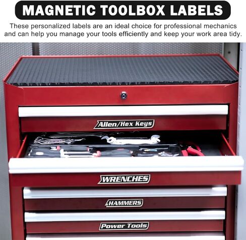 ‌12 قطعة من ملصقات صندوق الأدوات المغناطيسية، علامات تنظيم قابلة لإعادة الاستخدام لصناديق الأدوات الفولاذية والعربات والأدراج والخزائن، بلاستيك متين، سهل التنظيف، هدية لأصحاب الأعمال اليدوية والميكانيكيين in Kuwait