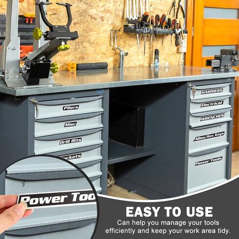 ‌12 قطعة من ملصقات صندوق الأدوات المغناطيسية، علامات تنظيم قابلة لإعادة الاستخدام لصناديق الأدوات الفولاذية والعربات والأدراج والخزائن، بلاستيك متين، سهل التنظيف، هدية لأصحاب الأعمال اليدوية والميكانيكيين in Kuwait