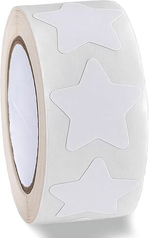 500Pcs White Star Stickers 1 Inch Adhesive White Stars Large Stars Stickers Labels Waterproof Removable Star Shape Sticker for Crafts Reward Wall Decals in Kuwait