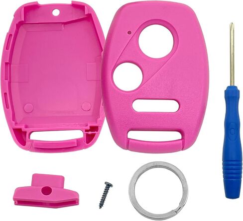 Key Fob Case Replacement for Honda Civic LX Accord Crosstour Coupe CR-V CR-Z Pilot Fit Insight Ridgeline Odyssey 2005-2017 Keyless Entry Car Key Fob Shell - Cutting NOT Required (Pink) in Saudi Arabia