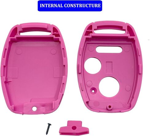 Key Fob Case Replacement for Honda Civic LX Accord Crosstour Coupe CR-V CR-Z Pilot Fit Insight Ridgeline Odyssey 2005-2017 Keyless Entry Car Key Fob Shell - Cutting NOT Required (Pink) in Saudi Arabia