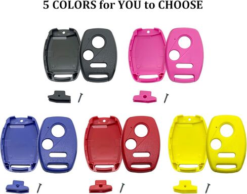 Key Fob Case Replacement for Honda Civic LX Accord Crosstour Coupe CR-V CR-Z Pilot Fit Insight Ridgeline Odyssey 2005-2017 Keyless Entry Car Key Fob Shell - Cutting NOT Required (Pink) in Saudi Arabia