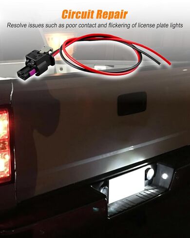 2 Way License Plate Light Connector Fit for Ram 1500 2500 3500 2019 2020, Pigtail Plug Wiring Harness Replace 4F0973702, 2Pcs in Saudi Arabia
