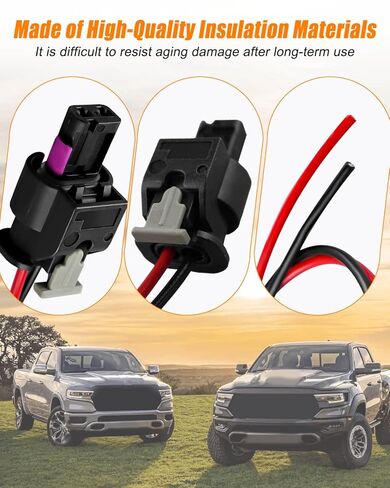 2 Way License Plate Light Connector Fit for Ram 1500 2500 3500 2019 2020, Pigtail Plug Wiring Harness Replace 4F0973702, 2Pcs in Saudi Arabia