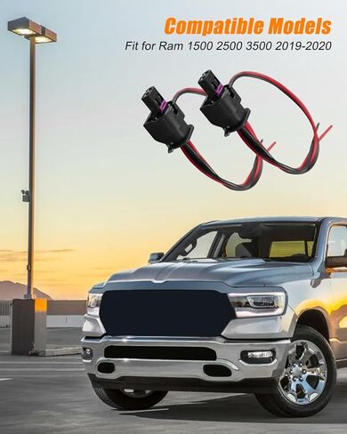 2 Way License Plate Light Connector Fit for Ram 1500 2500 3500 2019 2020, Pigtail Plug Wiring Harness Replace 4F0973702, 2Pcs in Saudi Arabia
