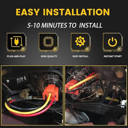 TOPKU H4 9003 HB2 Female High Temperature Ceramic Adapter Wiring Harness Sockets Wire for Headlights or Fog Lights in Kuwait