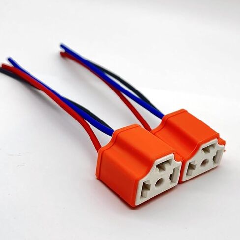 TOPKU H4 9003 HB2 Female High Temperature Ceramic Adapter Wiring Harness Sockets Wire for Headlights or Fog Lights in Kuwait