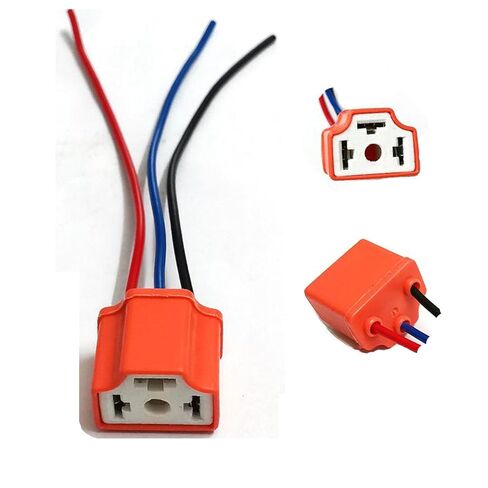 TOPKU H4 9003 HB2 Female High Temperature Ceramic Adapter Wiring Harness Sockets Wire for Headlights or Fog Lights in Kuwait