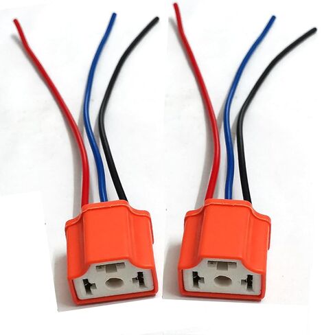 TOPKU H4 9003 HB2 Female High Temperature Ceramic Adapter Wiring Harness Sockets Wire for Headlights or Fog Lights in Kuwait