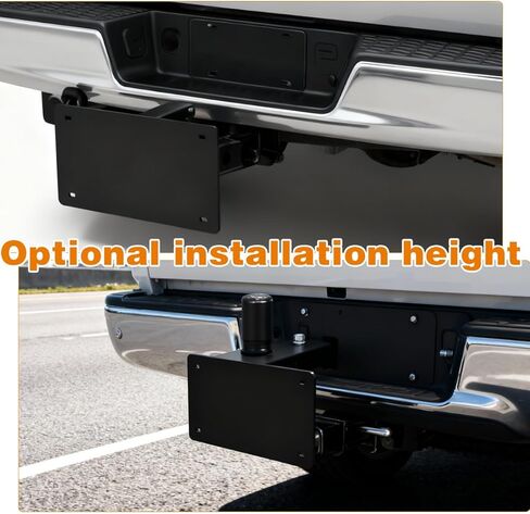 حامل لوحة ترخيص وصلة المقطورة، حامل لوحة ترخيص عالي التحمل، متوافق مع مستقبلات وصلة 2 بوصة، مقاومة للتآكل، لا تحتاج إلى حفر، مناسبة عالميًا للشاحنات SUV RV in Kuwait