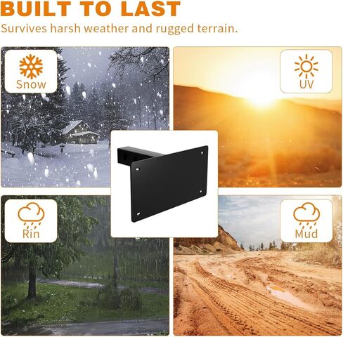 حامل لوحة ترخيص وصلة المقطورة، حامل لوحة ترخيص عالي التحمل، متوافق مع مستقبلات وصلة 2 بوصة، مقاومة للتآكل، لا تحتاج إلى حفر، مناسبة عالميًا للشاحنات SUV RV in Kuwait