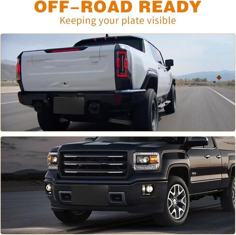 حامل لوحة ترخيص وصلة المقطورة، حامل لوحة ترخيص عالي التحمل، متوافق مع مستقبلات وصلة 2 بوصة، مقاومة للتآكل، لا تحتاج إلى حفر، مناسبة عالميًا للشاحنات SUV RV in Kuwait