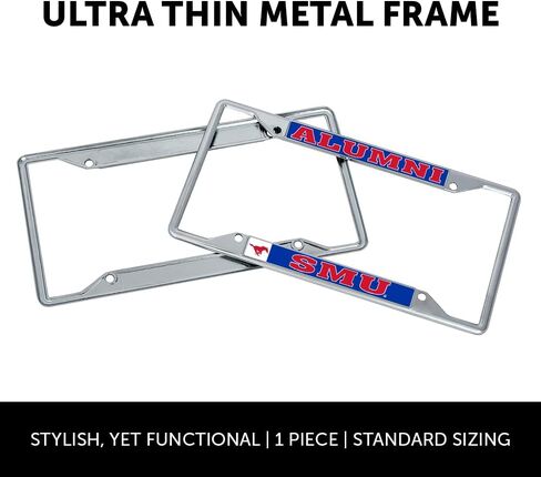 Desert Cactus Southern Methodist University License Plate Frame SMU Mustangs Metal Car Tag Holder for Front or Back of Car Officially Licensed (Alumni) in Saudi Arabia