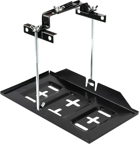 Wuyaoyao Car Battery Hold Down Tray Kit, 13.6" Corrosion-Resistant Metal Car Battery Tray Holder with Adjustable Bracket Clamp & 7.48" Bolt, Batteries Storage Holder for Cars Boat Marine (27cm) in Kuwait