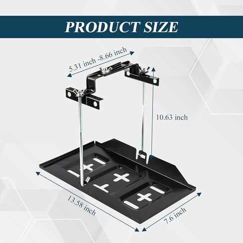 Wuyaoyao Car Battery Hold Down Tray Kit, 13.6" Corrosion-Resistant Metal Car Battery Tray Holder with Adjustable Bracket Clamp & 7.48" Bolt, Batteries Storage Holder for Cars Boat Marine (27cm) in Saudi Arabia