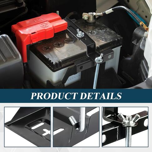 Wuyaoyao Car Battery Hold Down Tray Kit, 13.6" Corrosion-Resistant Metal Car Battery Tray Holder with Adjustable Bracket Clamp & 7.48" Bolt, Batteries Storage Holder for Cars Boat Marine (27cm) in Saudi Arabia
