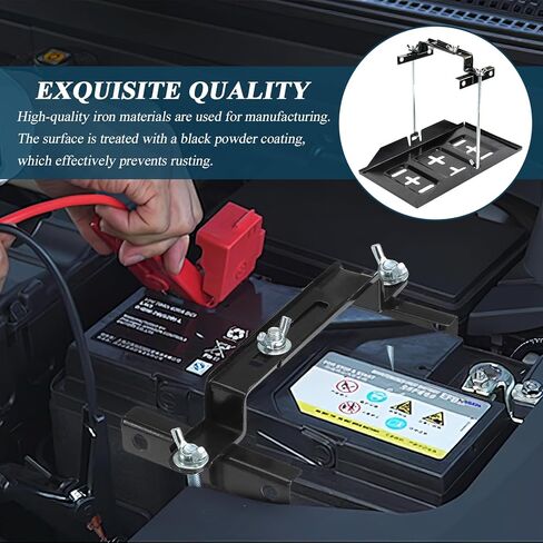 Wuyaoyao Car Battery Hold Down Tray Kit, 13.6" Corrosion-Resistant Metal Car Battery Tray Holder with Adjustable Bracket Clamp & 7.48" Bolt, Batteries Storage Holder for Cars Boat Marine (27cm) in Saudi Arabia