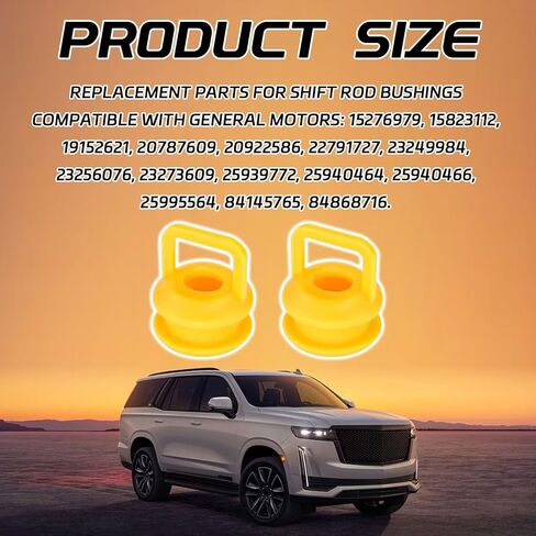 Shift Cable Bushing Repair Kit 2PCS Shift Linkage Bushing 15276979 52855956AG Shifter Cable Bushing Transmission Rod Rubber Kit for Silverado Buick GMC Jeep Ram Dodge Cadillac（Orange） in Kuwait