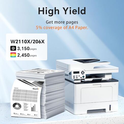 206X Compatible Replacement for Toner Cartridge for HP 206 206X 206A Toner Cartridges 4 Pack High Yield to Use with HP Color LaserJet Pro MFP-M283fdw M283cdw Pro M255dw M283 M255 (BK/C/M/Y 4 Pack) in Kuwait