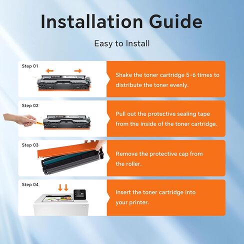 206X Compatible Replacement for Toner Cartridge for HP 206 206X 206A Toner Cartridges 4 Pack High Yield to Use with HP Color LaserJet Pro MFP-M283fdw M283cdw Pro M255dw M283 M255 (BK/C/M/Y 4 Pack) in Kuwait