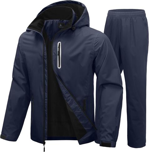 SWISSWELL Men's Rain Suit Waterproof Lightweight Hooded Rainwear for Golf, Hiking, Travel, Running in Kuwait