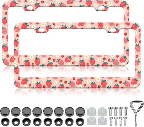 HCSS 2PCS Sun Moon Stars License Plate Frame, Starry Galaxy Aluminum Metal License Plate Holder Car Accessory, Rust-Proof Waterproof Car Decorative Tag Frames for Standard US 12x6 Inch in Saudi Arabia