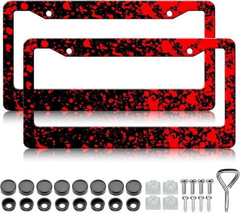HCSS 2PCS Sun Moon Stars License Plate Frame, Starry Galaxy Aluminum Metal License Plate Holder Car Accessory, Rust-Proof Waterproof Car Decorative Tag Frames for Standard US 12x6 Inch in Saudi Arabia