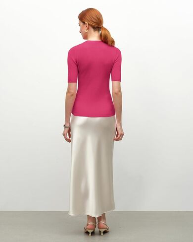KVSS Women's Cashmere Silk Blend Sweater, 70% Cashmere 30% Silk Luxury V Neck Short Sleeve Pullover Top for Daily Office Wear in Saudi Arabia