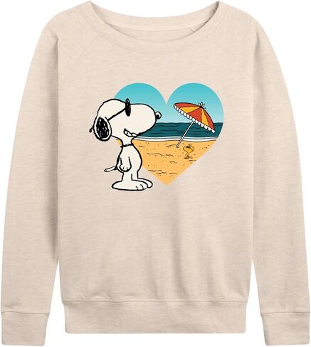 HYBRID APPAREL - Peanuts - Summer Edition - Snoopy Hearts the Beach - Women's Lightweight French Terry Pullover in Saudi Arabia