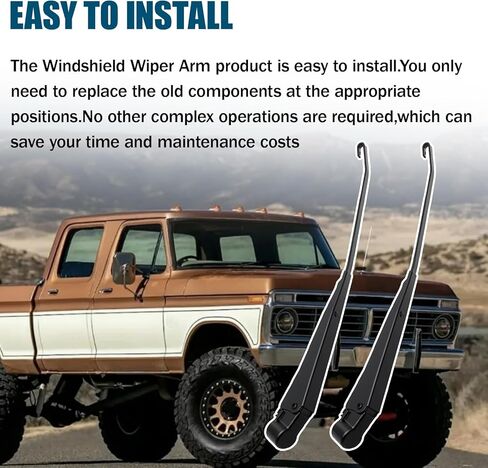 زوج واحد من ذراع ممسحة الزجاج الأمامي المقاوم للصدأ والأشعة فوق البنفسجية متوافق مع Ford F150 F250 F350 F-Super Duty Bronco 1991 1992 1993 1994 1995 1996 1997 1998 استبدال F1TZ17526AA F4TZ17526A 42631 in Kuwait